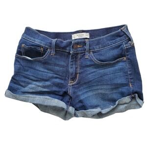 Abercrombie Fitch (Womans Size 4 W 27) Cuffed Denim Blue Jean Shorts Medium Wash